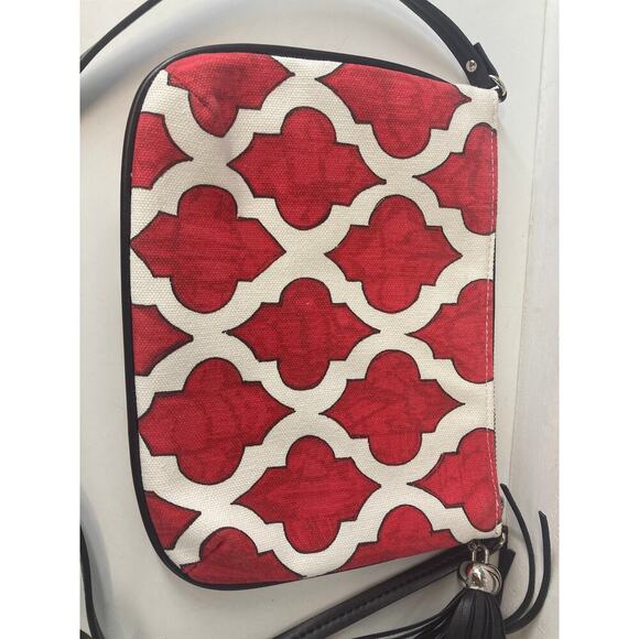 BRIGHTON SMALL RED, WHITE DOVE WITH HOLLY CROSSBODY BAG - Picture 4 of 12